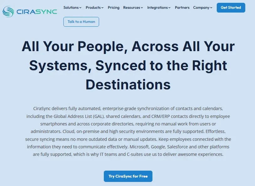 CiraSync — enterprise-grade Global Address List and contact synchronization for Microsoft 365